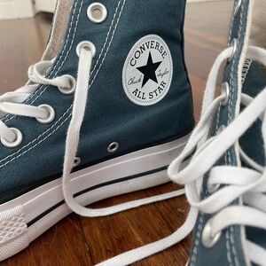 Blue high top platform converse size 6.5